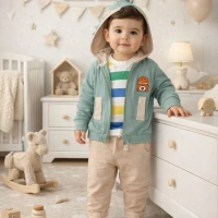 ByMurat Baskılı 3lü Erkek Bebek Takımı