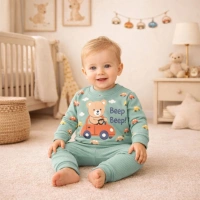 Cgs Beep Araba Baskılı Erkek Bebek Takımı