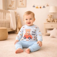 Cgs Beep Araba Baskılı Erkek Bebek Takımı