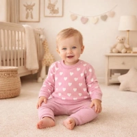 Cgs Kız bebek Kalp Baskılı Kız Bebek Takımı