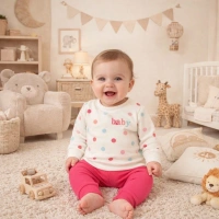 Cgs Puantiyeli Kız Bebek Alt Üst Takım