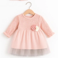 Çiçek Detaylı Lüx 2li Kız Bebek Takımı