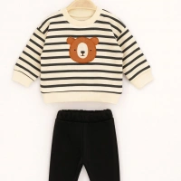 Çizgili Ayı Baskılı Bebek Takımı