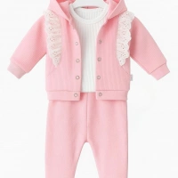 Dantel Detaylı 3lü Bebek Takımı