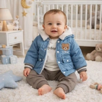 Donino Ayı Nakışlı Montlu Bebek Takımı