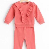 Fırfır Detaylı Kız Bebek Takımı