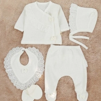 Fırfırlı Papyonlu 5li Kız Çocuk Takım