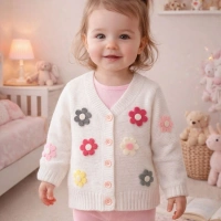 GogoBici Çiçekli Kız Bebek & Çocuk  Hırka