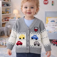 GogoBici Erkek Bebek & Çocuk Arabalı Triko Hırka