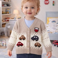 GogoBici Erkek Bebek & Çocuk Arabalı Triko Hırka