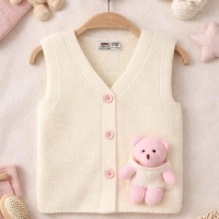 GogoBici Oyuncaklı Kız Bebek & Çocuk Triko Yelek