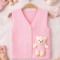 GogoBici Oyuncaklı Kız Bebek & Çocuk Triko Yelek