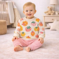 Gonca Bebe Bal Kabağı Desenli Kız Bebek Takımı