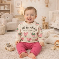 Gonca Bebe Mini Penye Kız Bebek Takımı