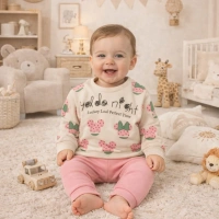 Gonca Bebe Mini Penye Kız Bebek Takımı