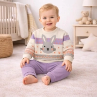 Gonca Bebe    Sevimli Tavşan Baskılı Bebek Takımı