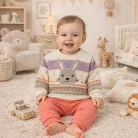 Gonca Bebe    Sevimli Tavşan Baskılı Bebek Takımı