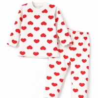 Gonca Kalp Baskılı Kız Bebek Pijama Takımı