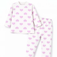 Gonca Kalp Baskılı Kız Bebek Pijama Takımı