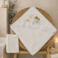 Gülünce Baby Desenli Bebek Banyo Havlusu