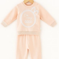 Im Very Good Baskılı Kız Bebek Takımı