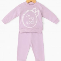 Im Very Good Baskılı Kız Bebek Takımı