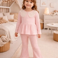 Jocuks Dantel Yaka Fitilli Kız Çocuk Takım