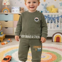 Kiddimax Raporlu Baskılı Erkek Bebek Takım