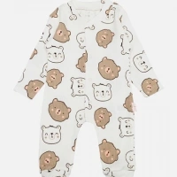 Mini Ayılar Desenli Bebek Tulumu