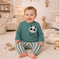 Mini Mundo Baby Panda Baskılı Bebek Takımı