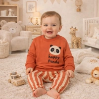 Mini Mundo Baby Panda Baskılı Bebek Takımı