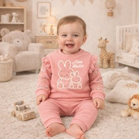 Mini Mundo Baby Tavşan Desenli Kız Bebek Takımı