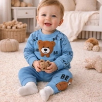 Mini Mundo Bear Baskılı Erkek Bebek Takımı