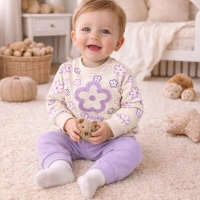 Mini Mundo Çiçek Nakışlı Daisy Kız Bebek Takımı