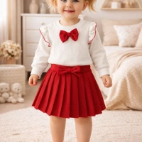 MisiMisi Kurdele Detaylı Kız bebel Elbise Takımı 2 Parça