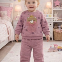 Moes Kedi Nakışlı Kız Bebek Takım