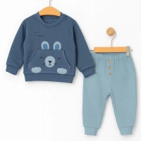 Nakışlı Cepli Bebek Takımı