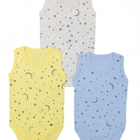 Nayinom Ay Yıldız Baskılı 3Lü Çıtçıtlı Badi