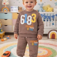 Nazar 6183 Baskılı 3 İp Erkek Bebek Takımı