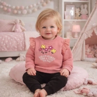 Nazar Çiçek Baskılı Kız Bebek Takım