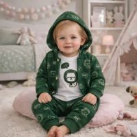 Nazar Roar Baskılı Kalın Kapşonlu 3lü Bebek Takımı