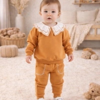 Necixs Motifli Nakışlı Kız Bebek Takımı