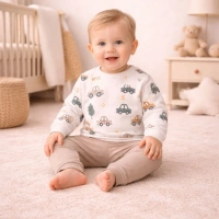 Nikuby Araba Baskılı Erkek Bebek Takımı