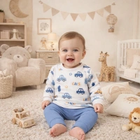 Nikuby Araba Baskılı Erkek Bebek Takımı