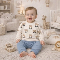 Nikuby Ayı Kafalı Erkek Bebek Takımı