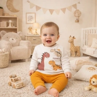 Nikuby Dinazor Baskılı Erkek Bebek Takımı