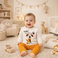 Nikuby HavHav Baskılı Erkek Bebek Takımı