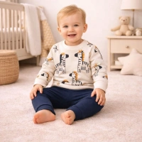 Nikuby Zebra Baskılı Erkek Bebek Takımı