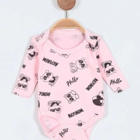 Panda Baskılı Uzun Kollu Erkek Bebe Badi