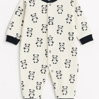 Panda Desenli Bebek Tulumu